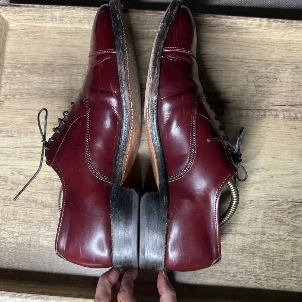Allen Edmonds Park Avenue Burgundy Cap Toe Dress Oxford Leather Shoes Size 8.5 C